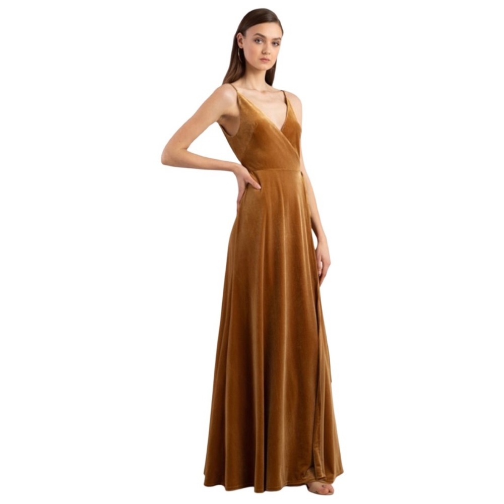 Jenny Yoo Marigold Velvet Wrap Gown